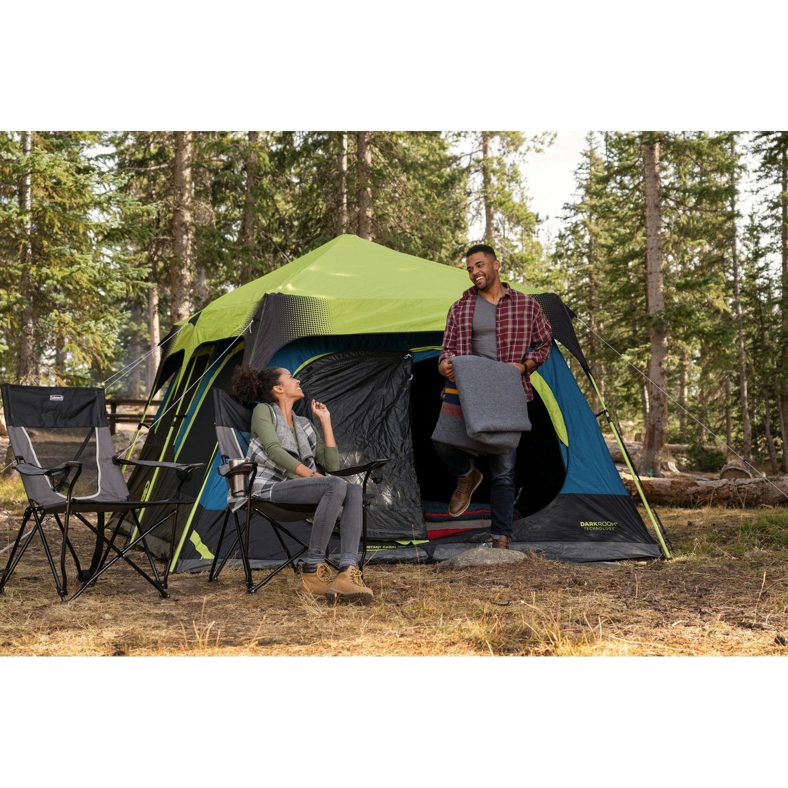 10-Person Dark Room Instant Cabin Tent with Rainfly Tents by Coleman | campsifu