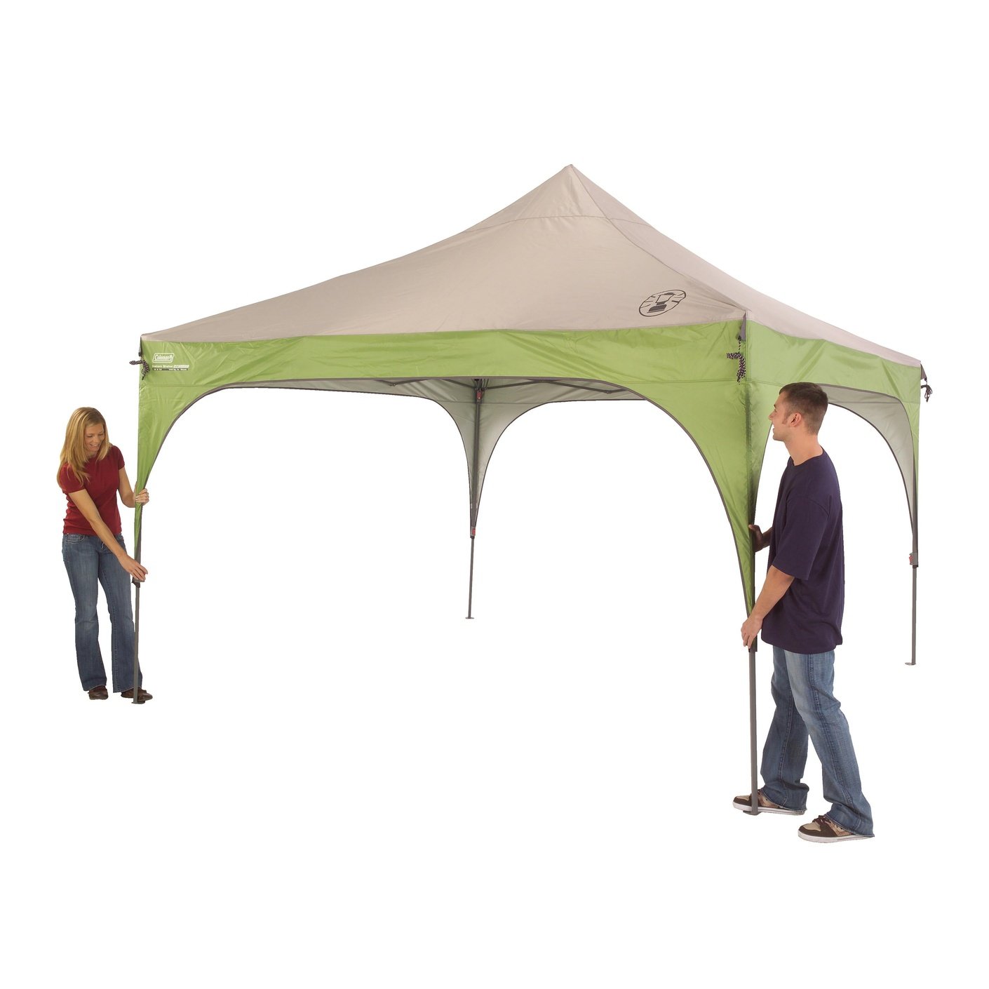 12 x 12 Canopy Sun Shelter with Instant Setup, Green Shelters by Coleman | campsifu