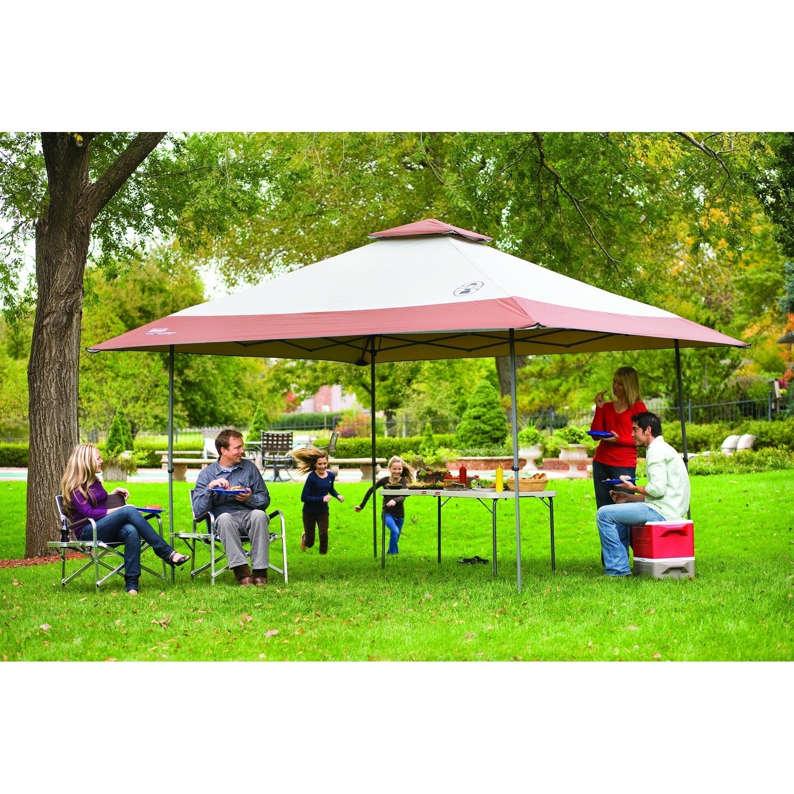 13 x 13 Instant Canopy Sun Shelter, Khaki Shelters by Coleman | campsifu