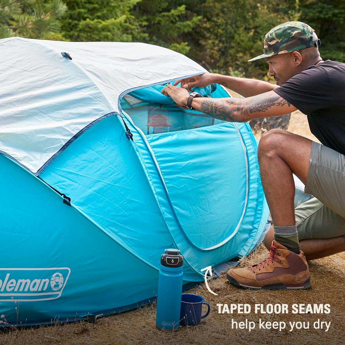 2-Person Camp Burst™ Pop-Up Tent, Scuba Blue Tents by Coleman | campsifu