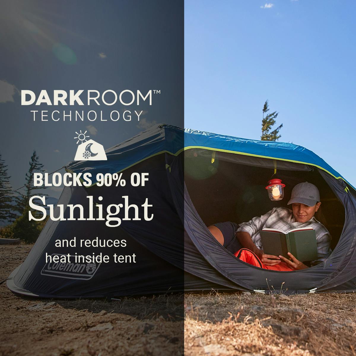 2-Person Camp Burst™ Pop-Up Tent with Dark Room™ Technology Tents by Coleman | campsifu