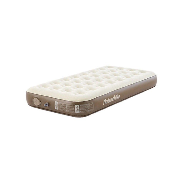 25cm Built-In Pump PVC Heighten Inflatable Mattress Khaki Single Air Mattresses by Naturehike | campsifu