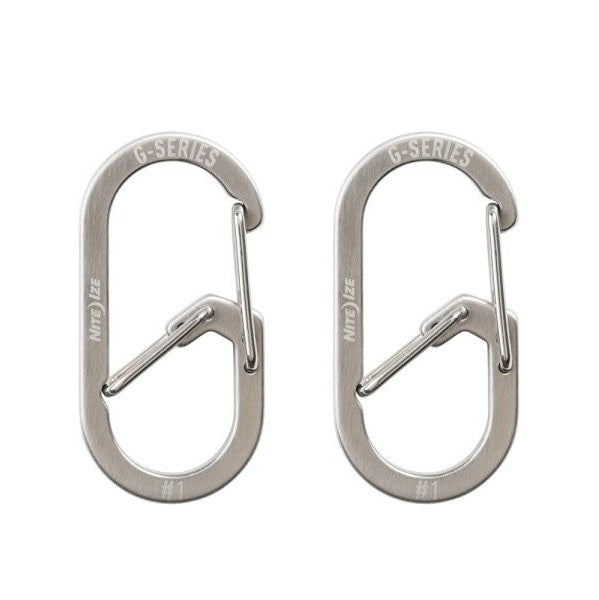 NITE IZE G-SERIES DUAL CHAMBER CARABINER #1 2PC PACK STAINLESS GS1-11-2R6 boatyardmalaysia