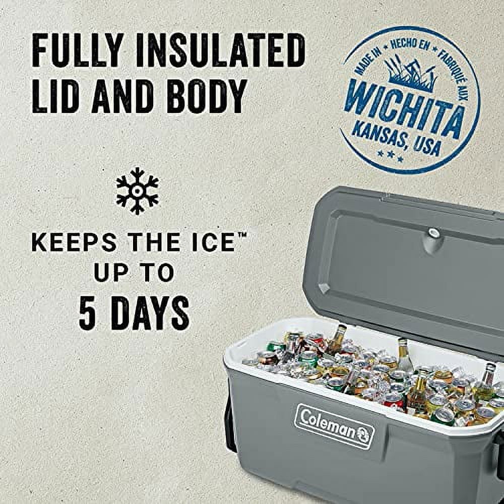 316 Series™ 100-Quart Wheeled Cooler, Rock Grey Hard Coolers by Coleman | campsifu