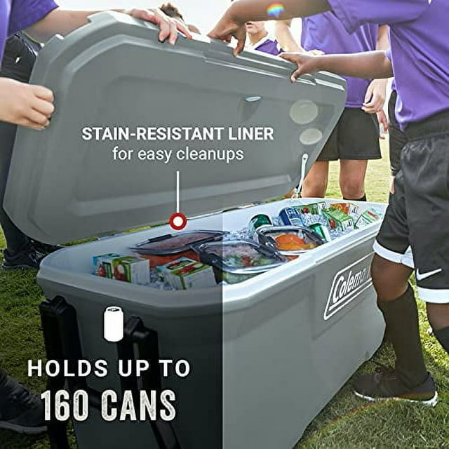 316 Series™ 100-Quart Wheeled Cooler, Rock Grey Hard Coolers by Coleman | campsifu