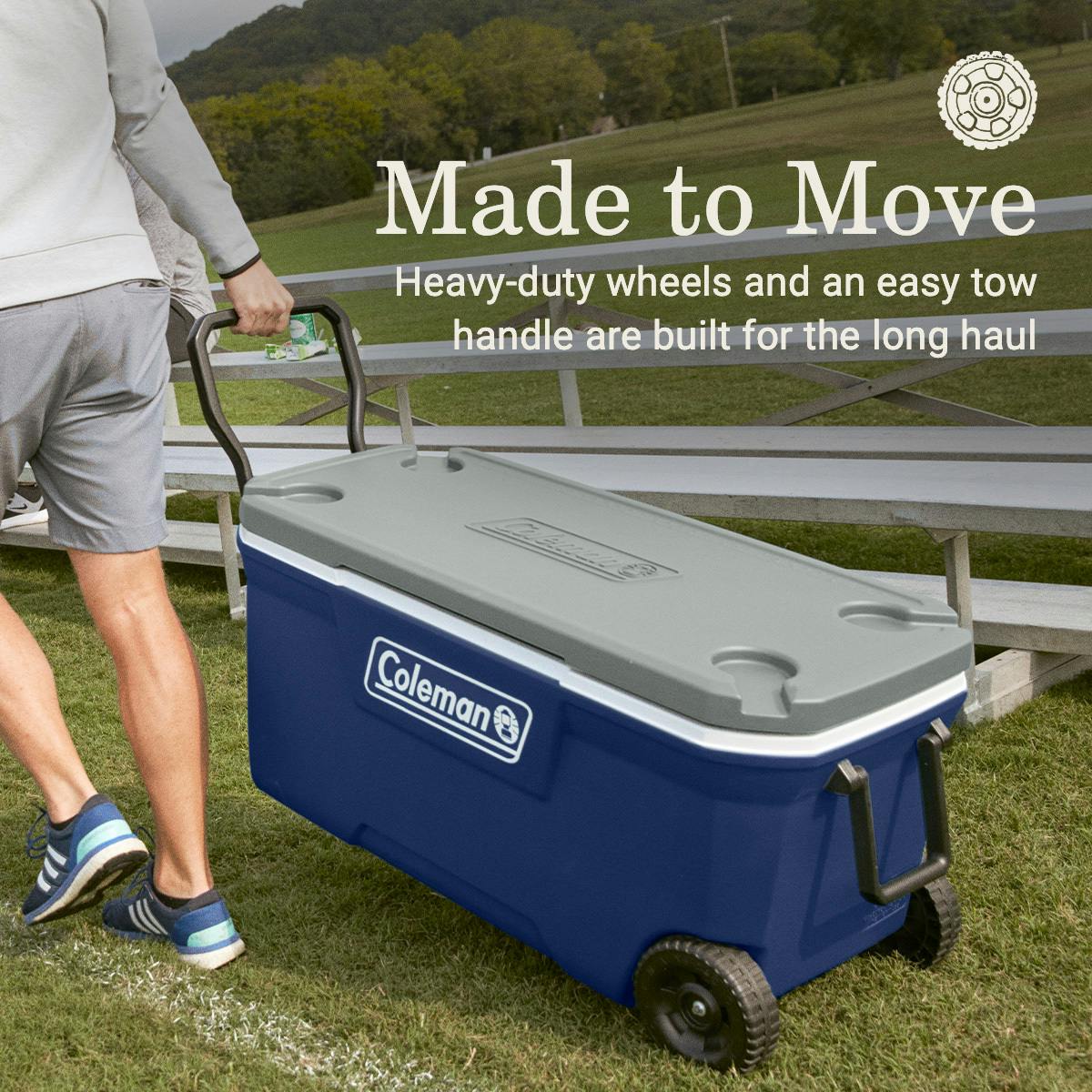 316 Series™ 100-Quart Wheeled Cooler, Twilight Hard Coolers by Coleman | campsifu