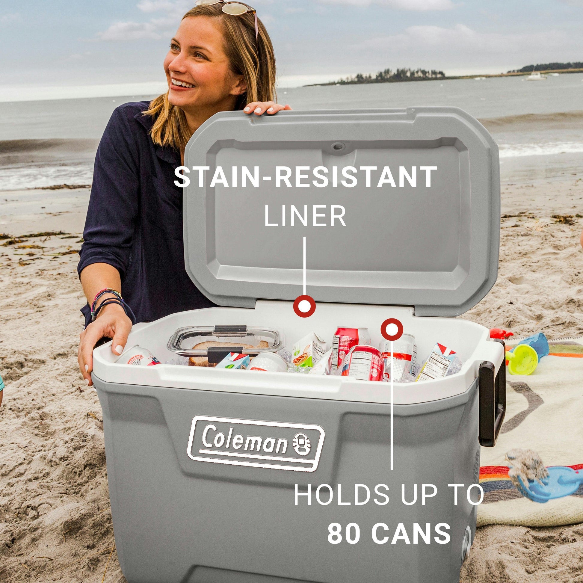 316 Series™ 52-Quart Hard Cooler, Rock Grey Hard Coolers by Coleman | campsifu