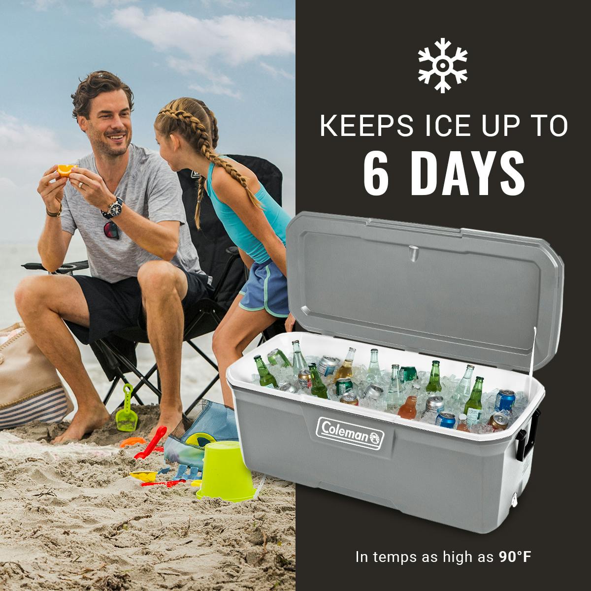 316 Series™150-Quart Hard Cooler, Rock Grey Hard Coolers by Coleman | campsifu