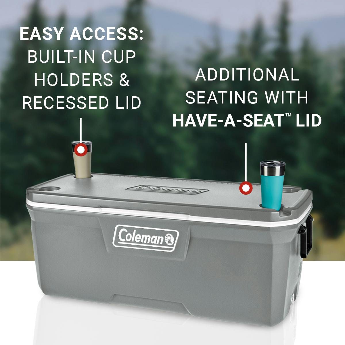 316 Series™150-Quart Hard Cooler, Rock Grey Hard Coolers by Coleman | campsifu