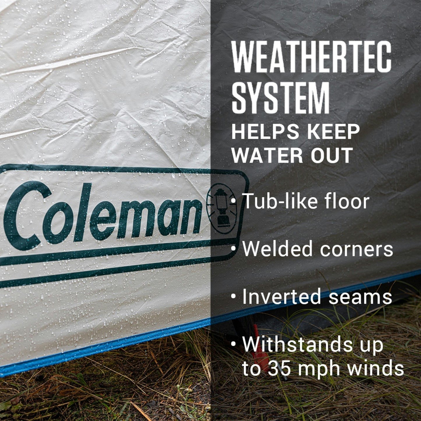 4-Person Cabin Tent with Enclosed Weatherproof Screened Porch, Evergreen Tents by Coleman | campsifu