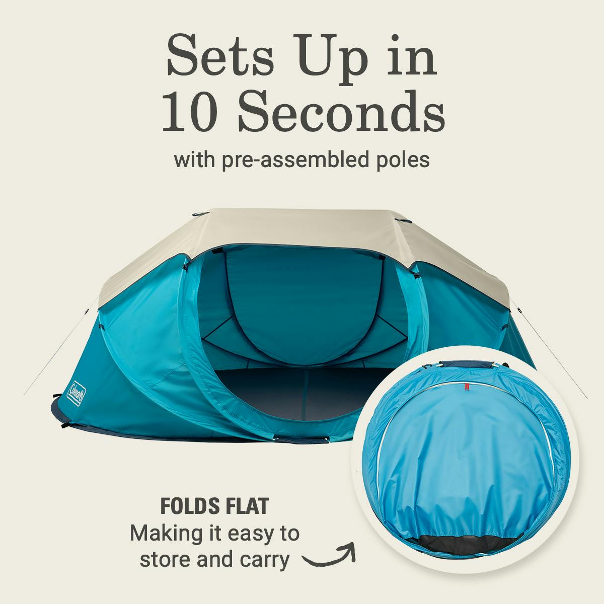 4-Person Camp Burst™ Pop-Up Tent, Scuba Blue Tents by Coleman | campsifu