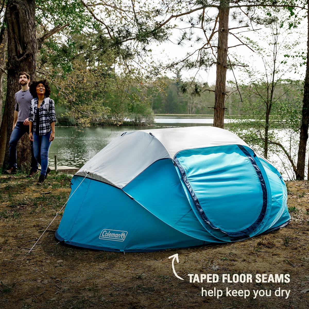 4-Person Camp Burst™ Pop-Up Tent, Scuba Blue Tents by Coleman | campsifu