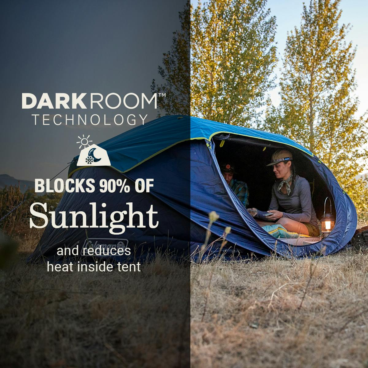 4-Person Camp Burst™ Pop-Up Tent with Dark Room™ Technology Tents by Coleman | campsifu