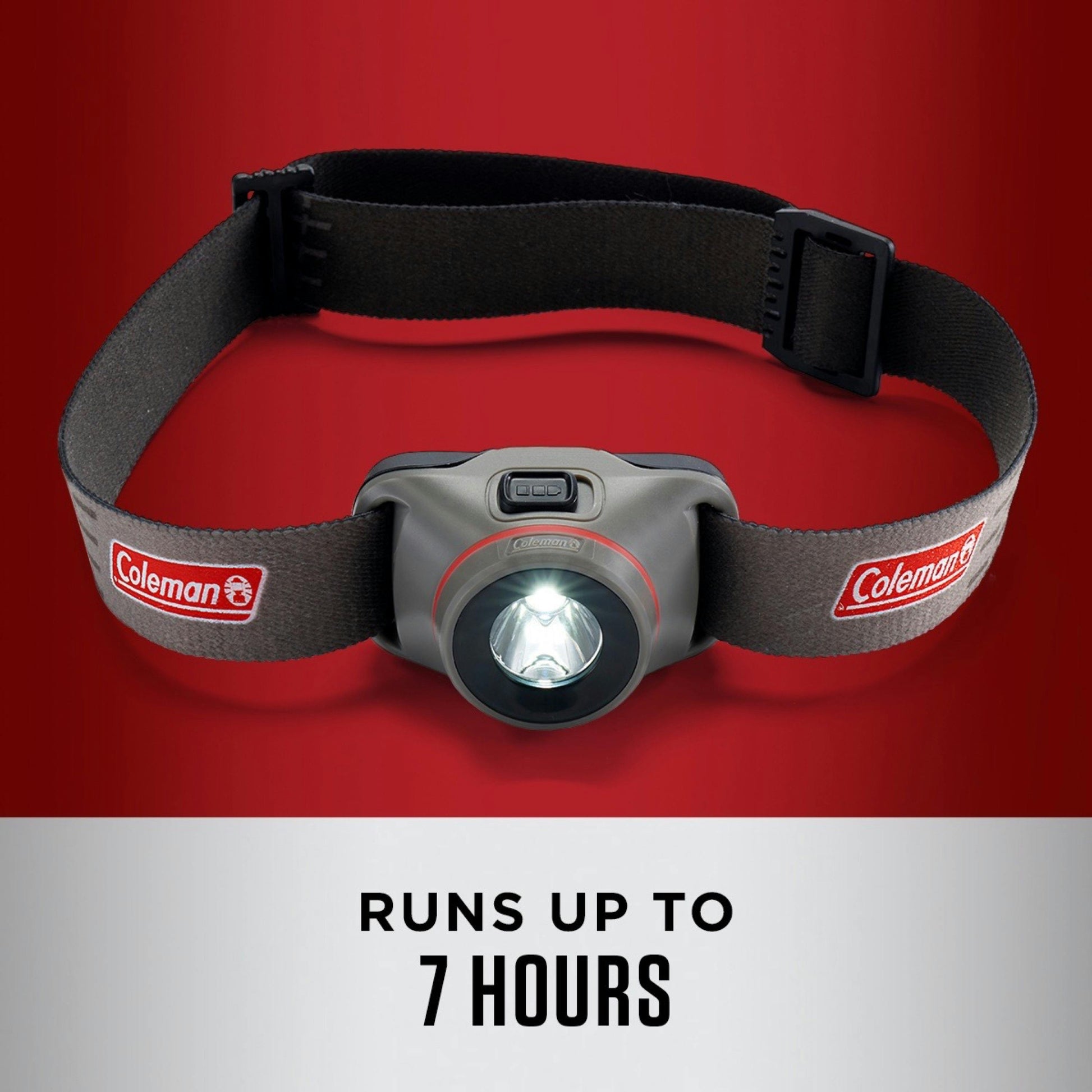 50 Lumens LED Headlamp with BatteryGuard, Black/Red Headlamps by Coleman | campsifu