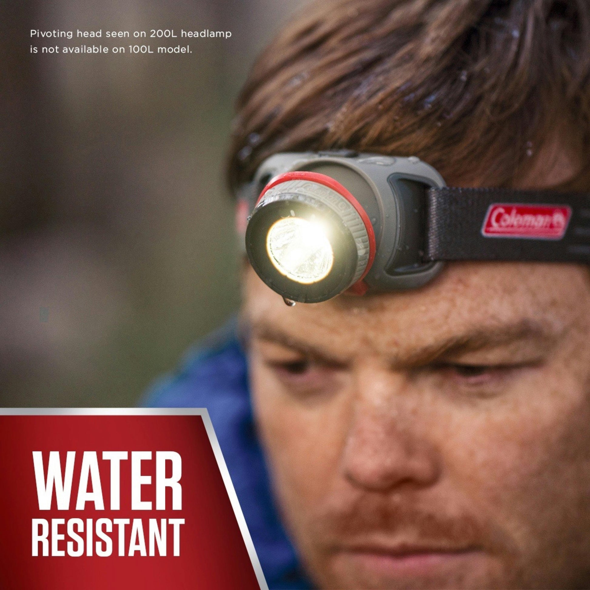 50 Lumens LED Headlamp with BatteryGuard, Black/Red Headlamps by Coleman | campsifu