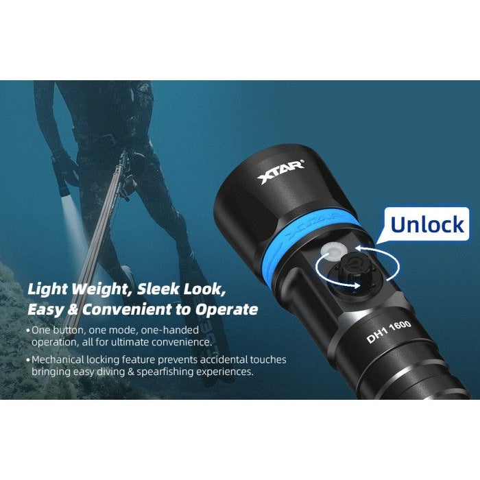 XTAR DH1 1600 SET 1600L ULTRA-NARROW BEAM SPEARFISHING FLASHLIGHT boatyardmalaysia