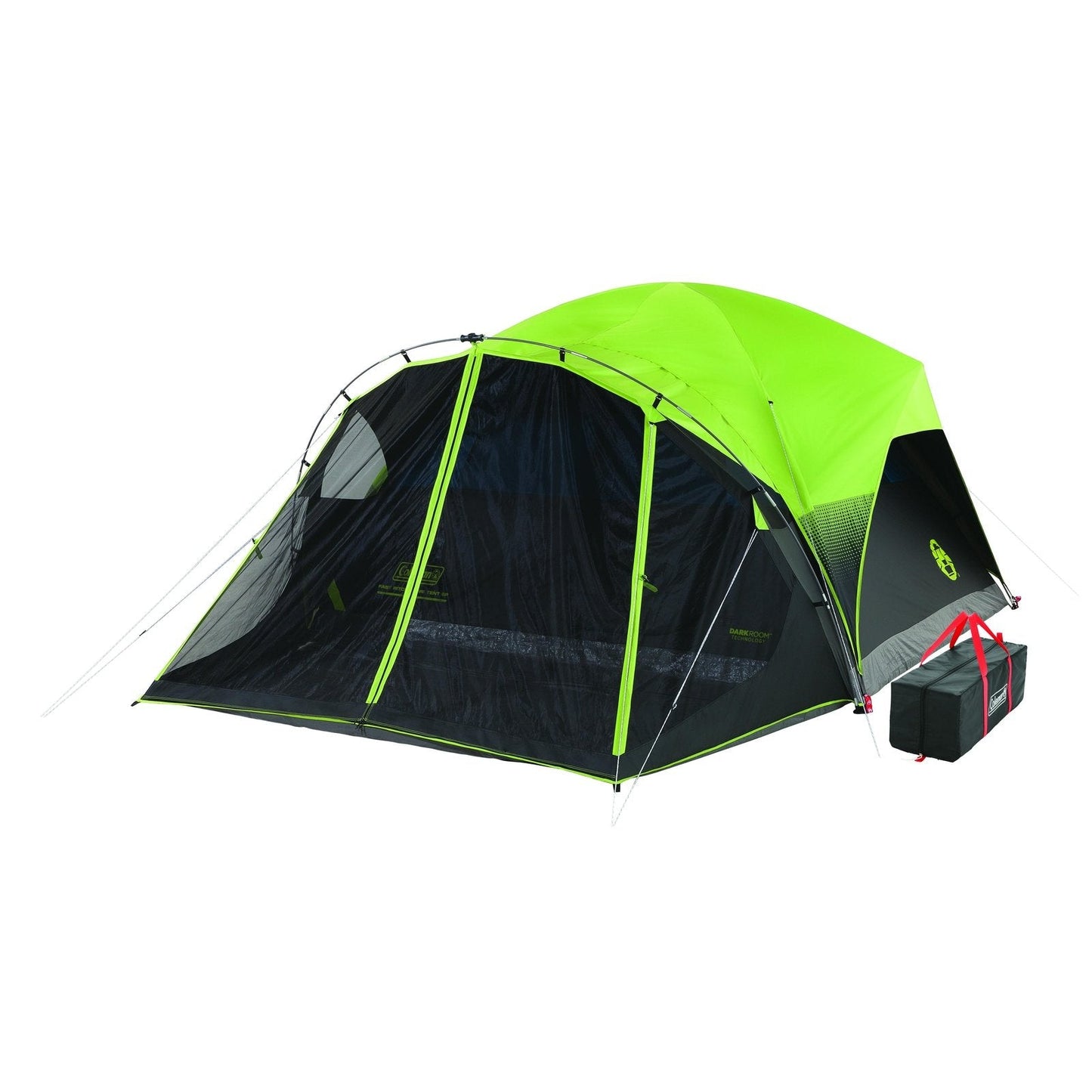 6-Person Carlsbad™ Dark Room™ Dome Camping Tent with Screen Room, Green/Black/Teal Tents by Coleman | campsifu