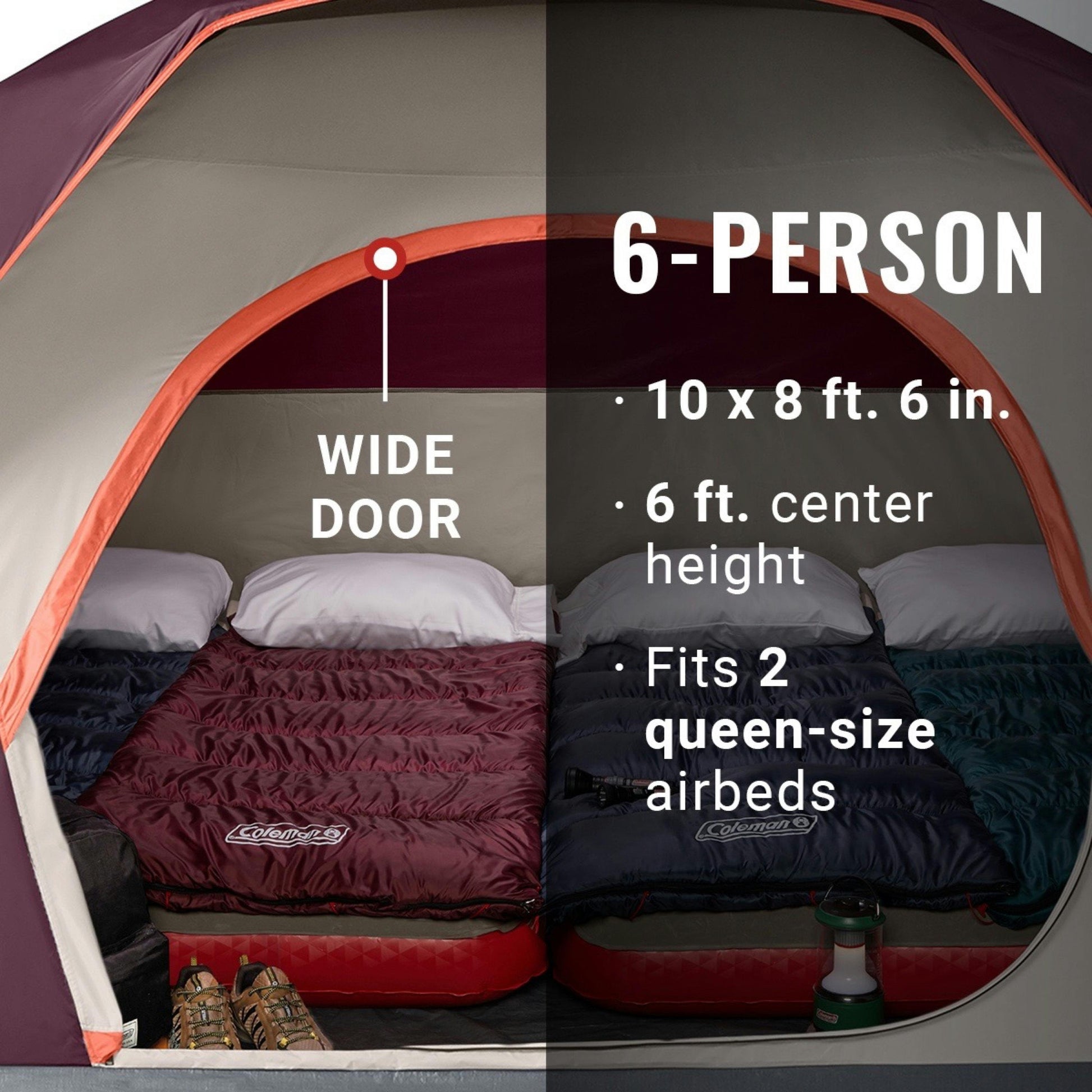 6-Person Skydome™ Camping Tent, Blackberry Tents by Coleman | campsifu