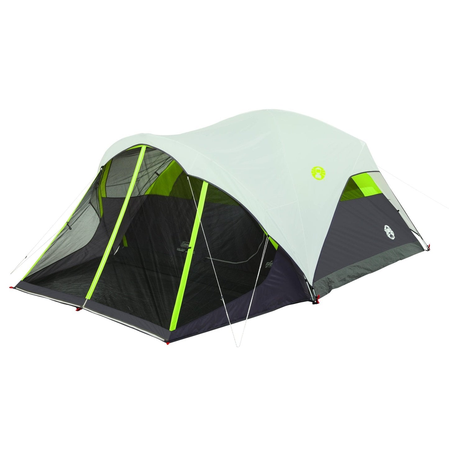 6-Person Steel Creek™ Fast Pitch™ Dome Camping Tent with Screen Room, Green/White Tents by Coleman | campsifu