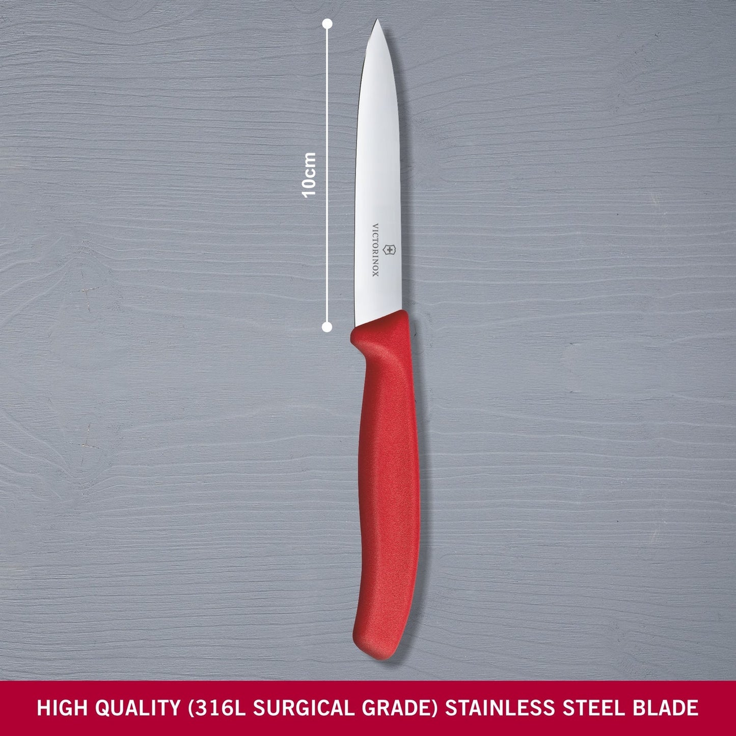 Swiss Classic Paring Knife Red 10cm boatyardmalaysia