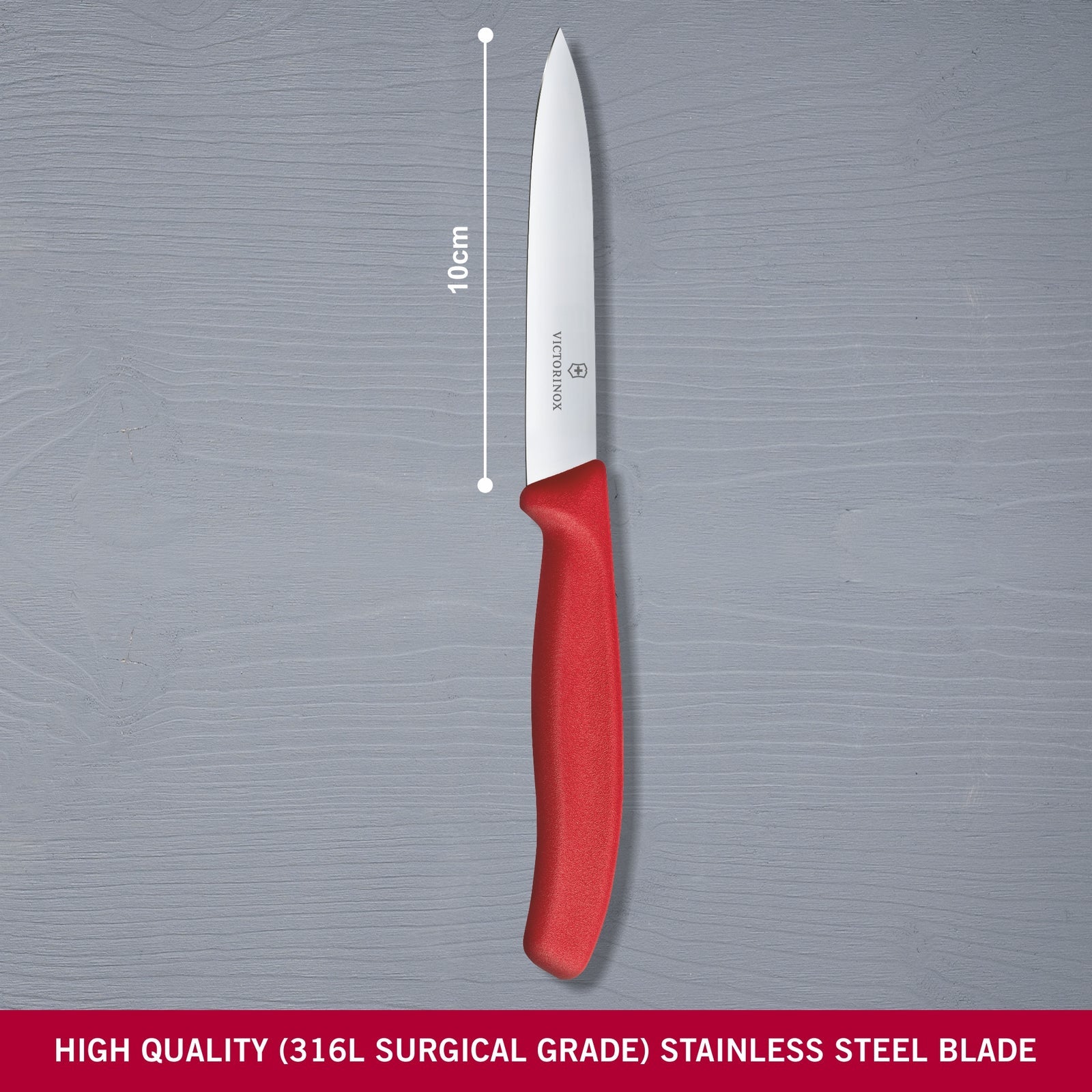 Swiss Classic Paring Knife Red 10cm boatyardmalaysia