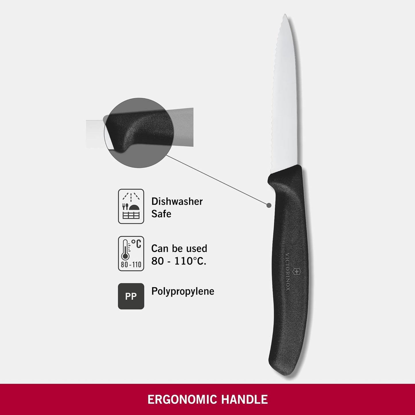 Swiss Classic Wavy Paring Knife Black 8cm boatyardmalaysia