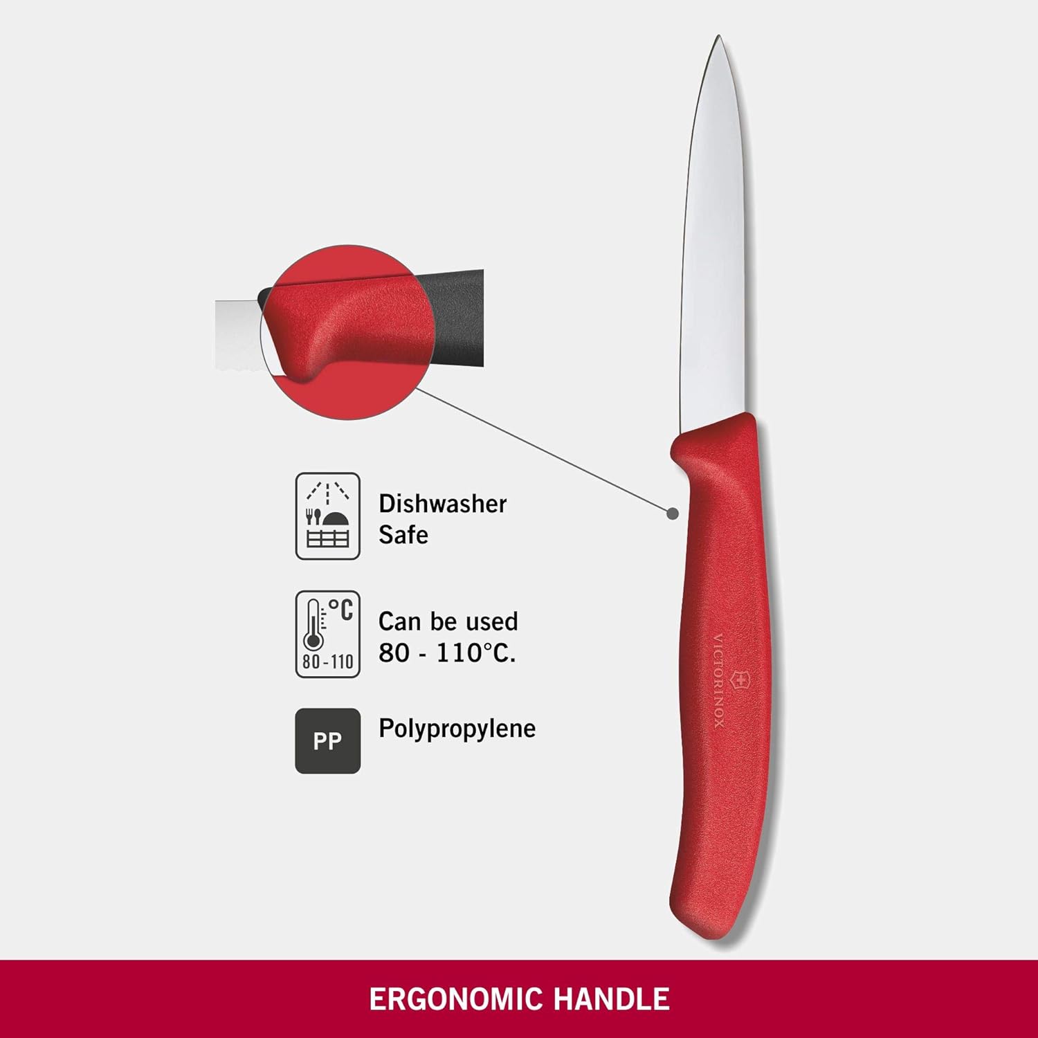 Swiss Classic Paring Knife Red 8cm boatyardmalaysia