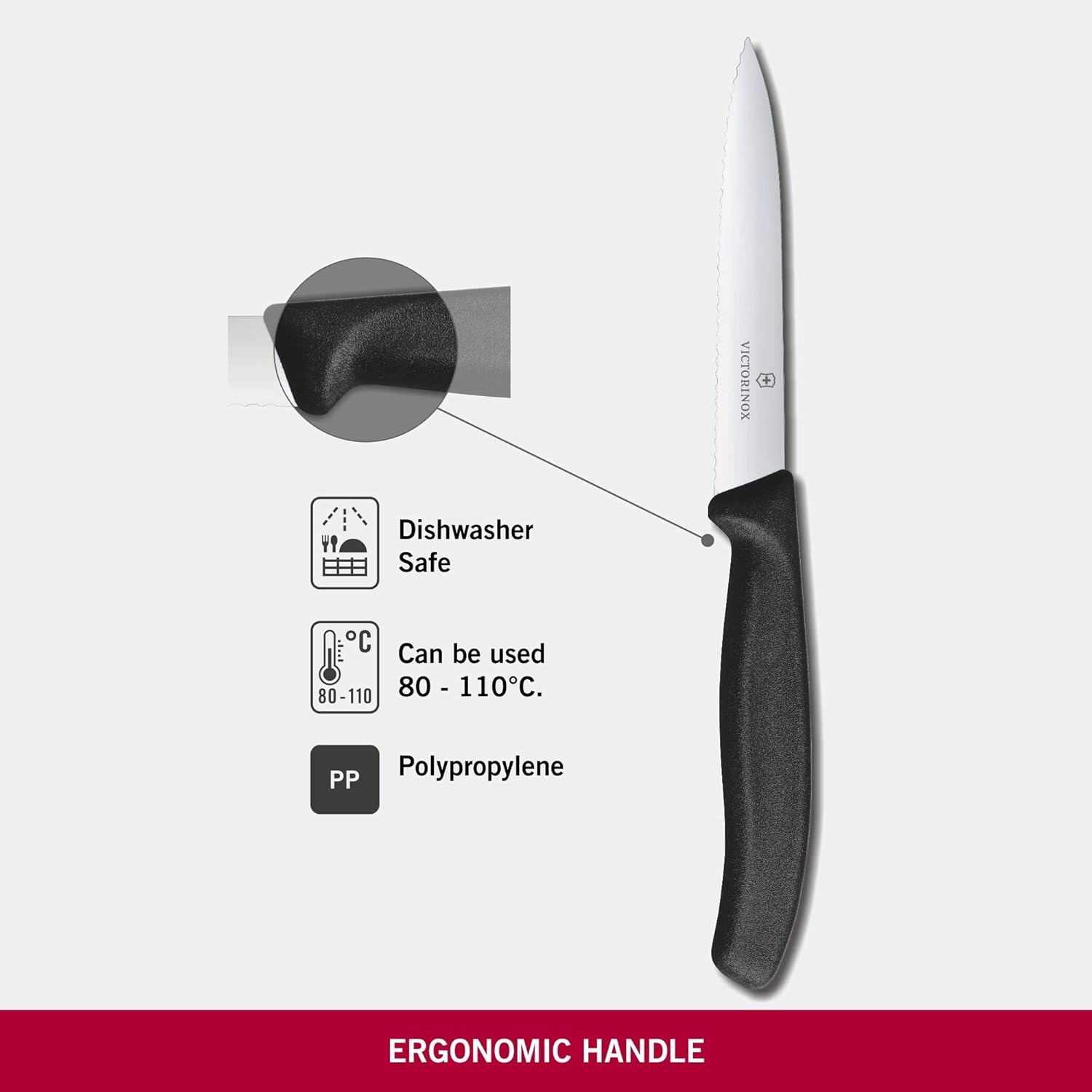 Swiss Classic Wavy Paring Knife Black 10cm boatyardmalaysia