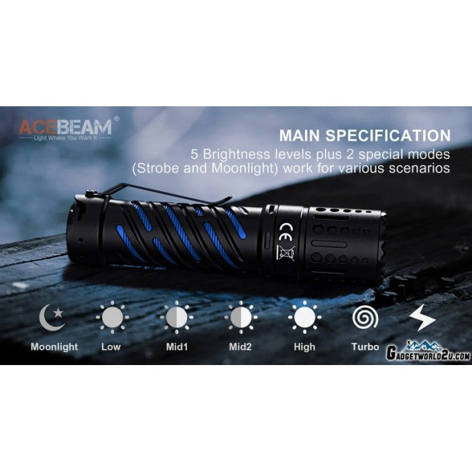 E70 CREE XHP70.2 CW LED 4600 Lumens EDC Flashlight boatyardmalaysia