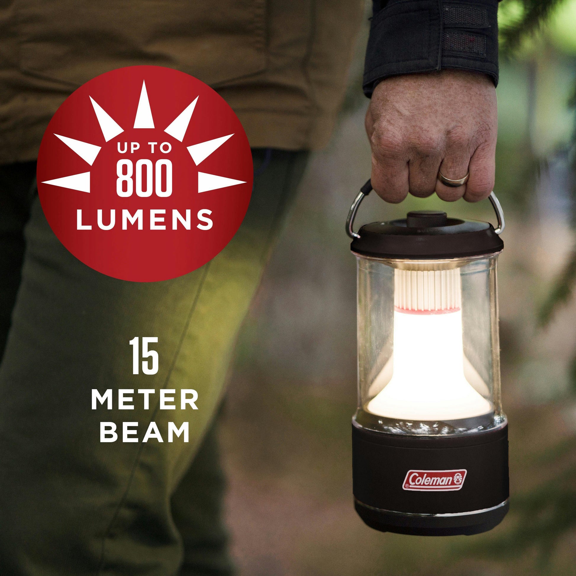 800 Lumens LED Lantern with BatteryGuard™, Black Lanterns by Coleman | campsifu