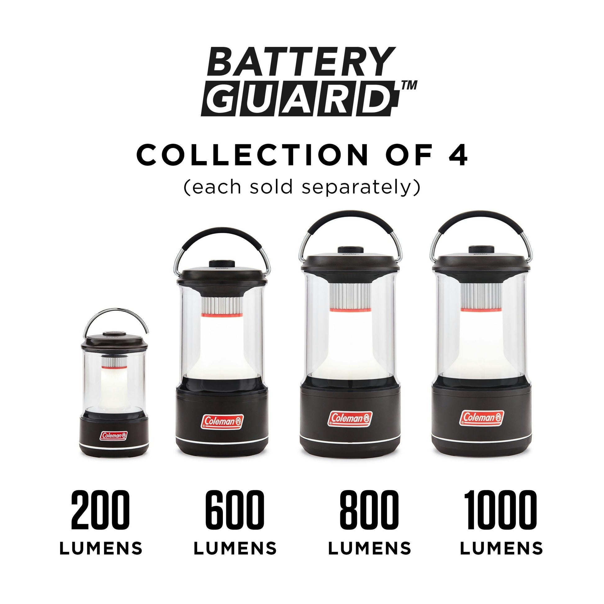 800 Lumens LED Lantern with BatteryGuard™, Black Lanterns by Coleman | campsifu