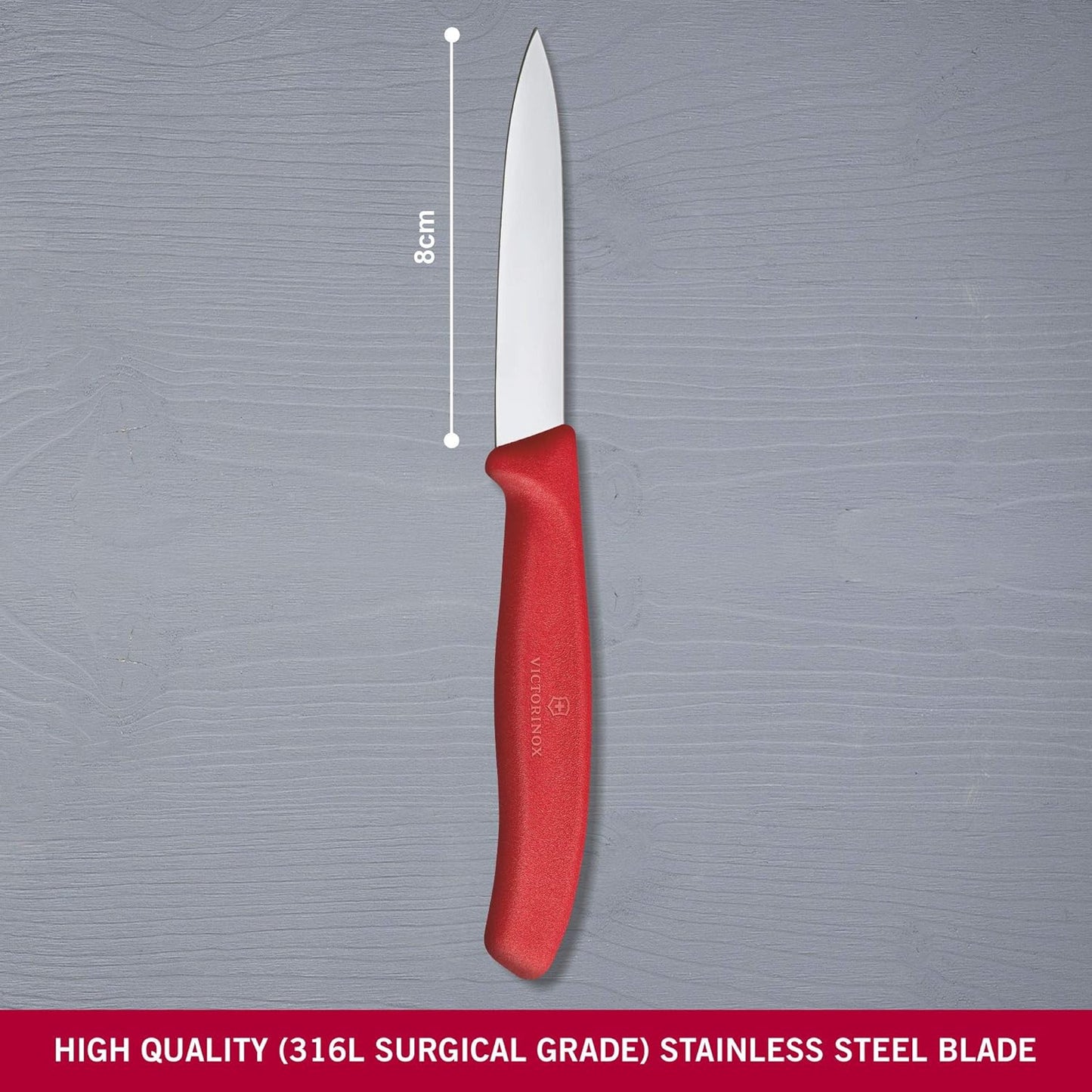 Swiss Classic Paring Knife Red 8cm boatyardmalaysia