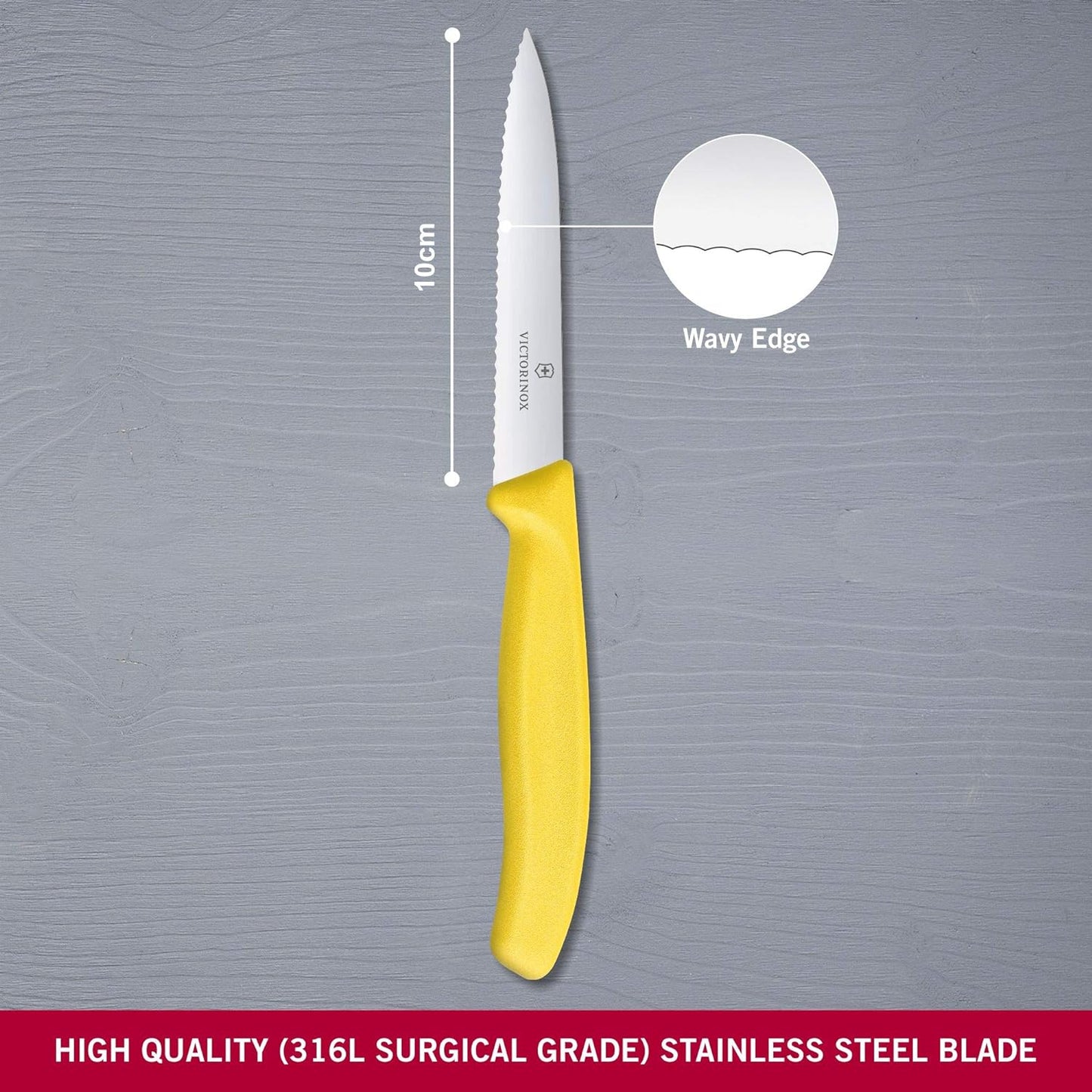 Swiss Classic Wavy Paring Knife Yellow 10cm boatyardmalaysia