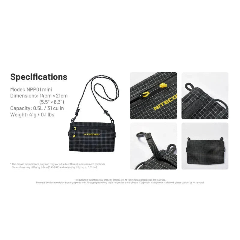 NITECORE NPP01 MINI SACOCHE BAG BLACK NPP01-SMALL boatyardmalaysia