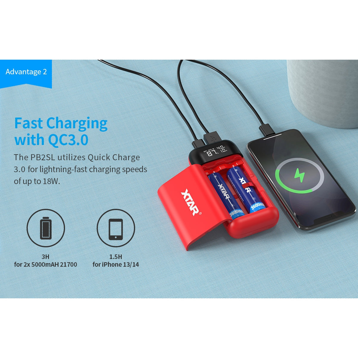 XTAR PB2SL KT CHARGER POWERBANK RED boatyardmalaysia