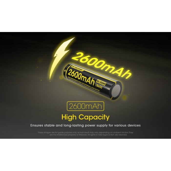 NITECORE 18650 2600MAH TYPE-C LI-ION BATTERY NL1826R boatyardmalaysia