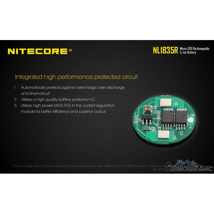 NITECORE 18650 3500MAH TYPE-C LI-ION BATTERY NL1835R ~ boatyardmalaysia