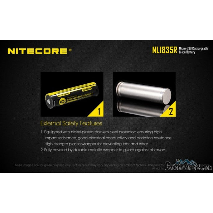 NITECORE 18650 3500MAH TYPE-C LI-ION BATTERY NL1835R ~ boatyardmalaysia