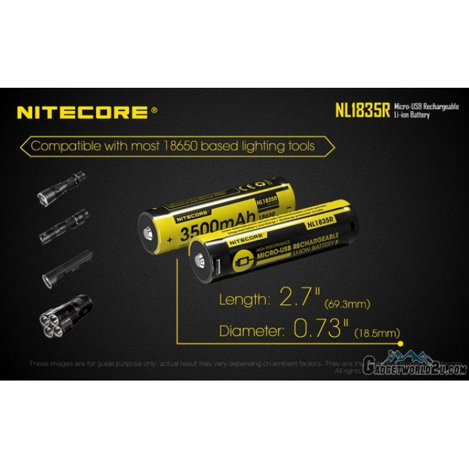 NITECORE 18650 3500MAH TYPE-C LI-ION BATTERY NL1835R ~ boatyardmalaysia