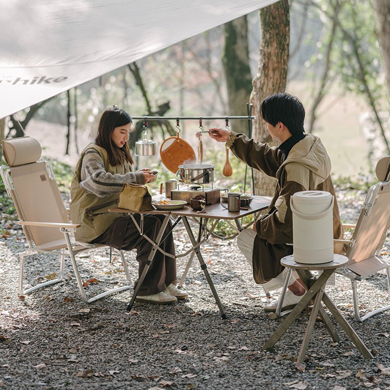 Adjustable Height Folding Table Brown Tables by Naturehike | campsifu