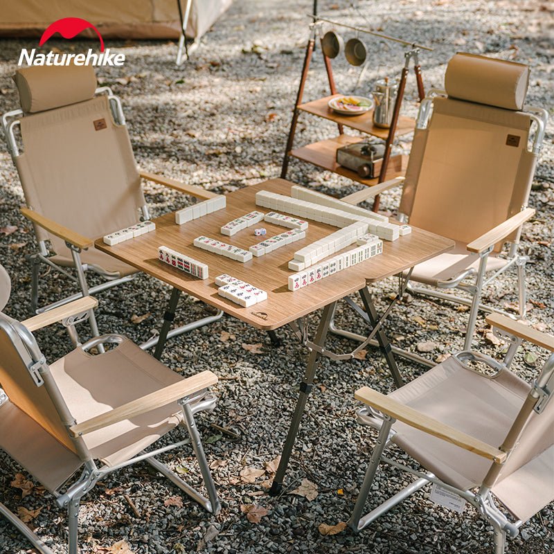 Adjustable Height Folding Table Brown Tables by Naturehike | campsifu