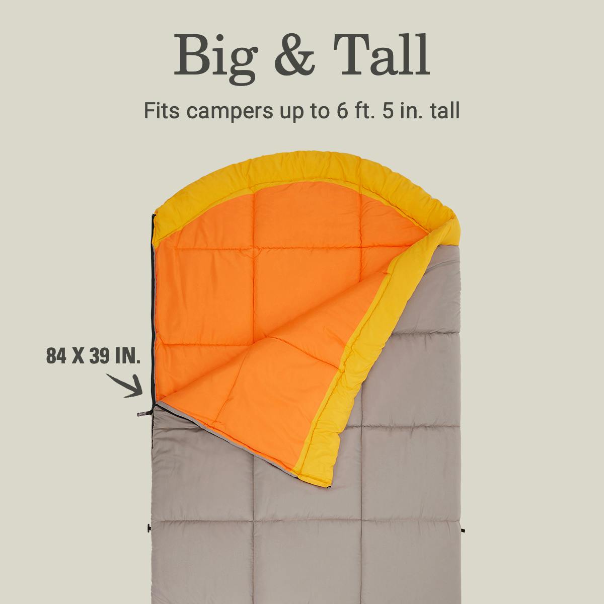 Arch Bay™ 15°F Big & Tall Sleeping Bag, Rock Sleeping Bags by Coleman | campsifu