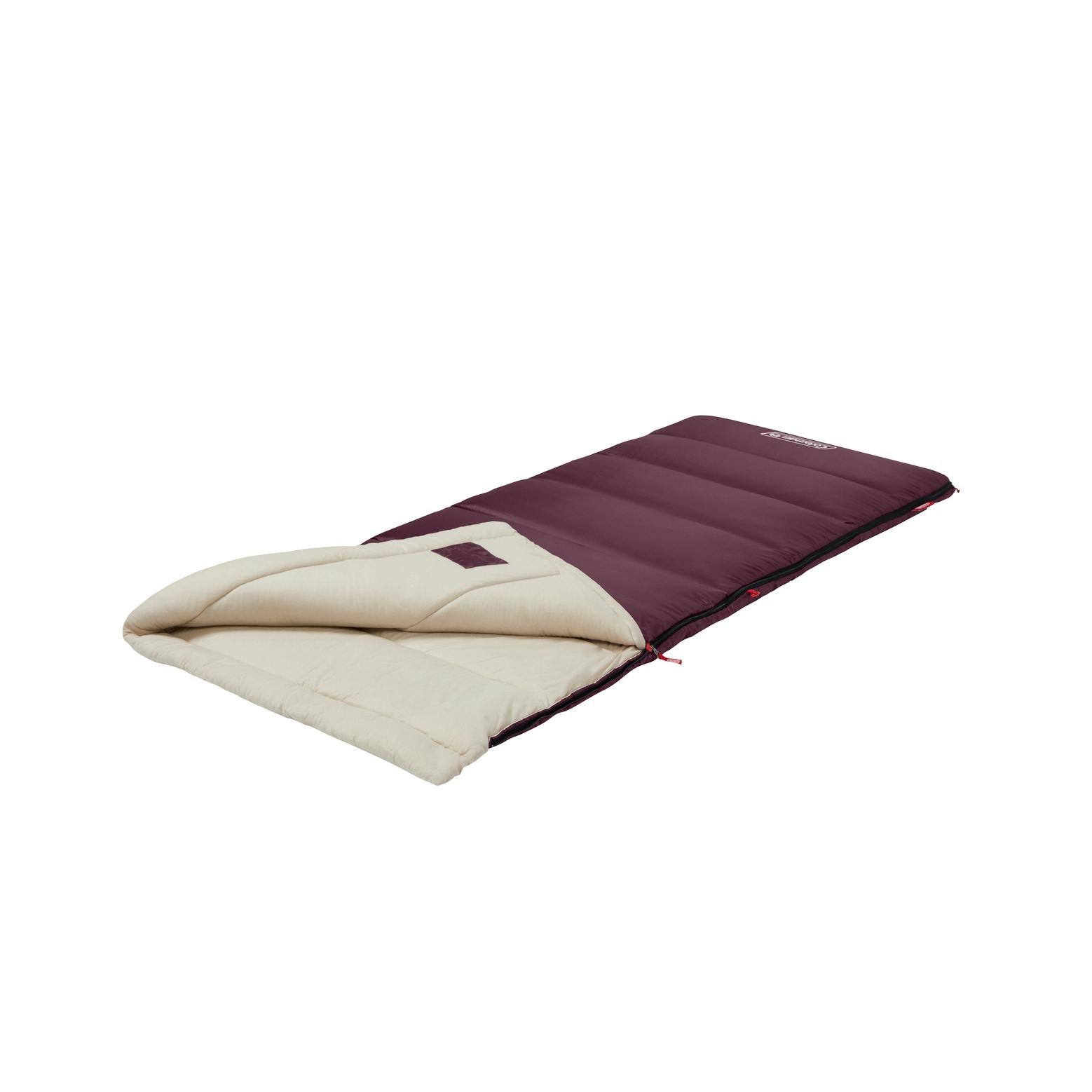 Autumn Glen™ 50°F Sleeping Bag, Maroon Sleeping Bags by Coleman | campsifu