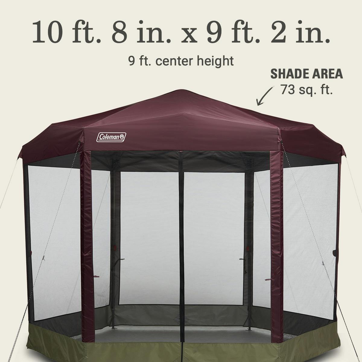 Back Home™ 10.5 x 9 Screen Canopy Tent, Blackberry Shelters by Coleman | campsifu