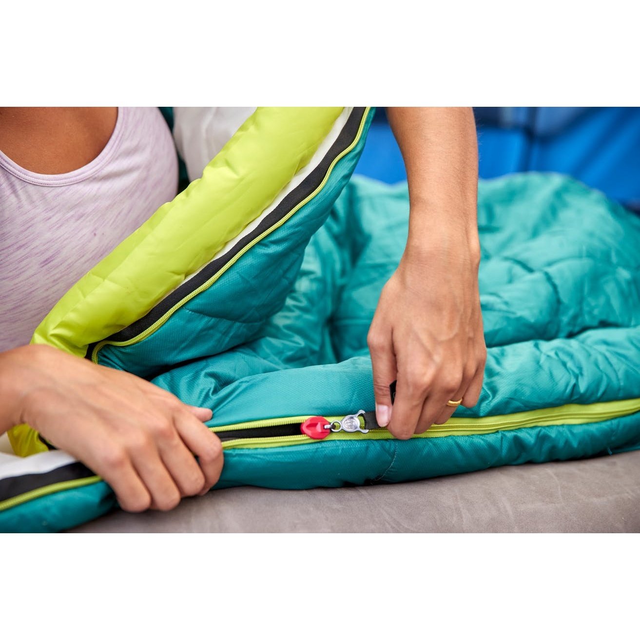 Big Bay™ 40° Big & Tall Contour Sleeping Bag, Green Sleeping Bags by Coleman | campsifu