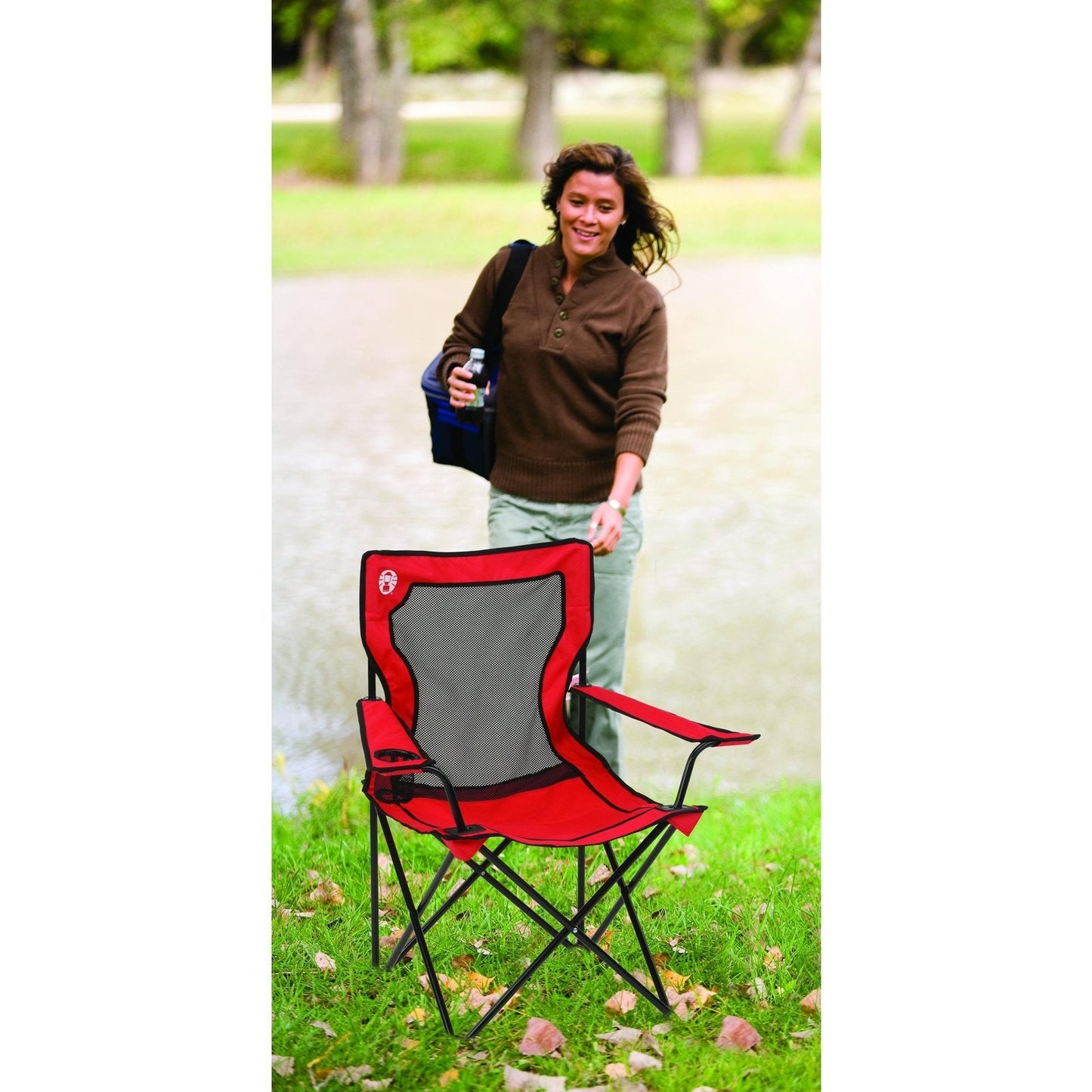 Broadband™ Mesh Quad Chair, Red Chairs by Coleman | campsifu