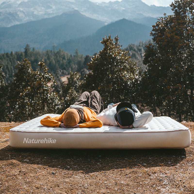 Built-In Pump Fabric Inflatable Bed Khaki Double Air Mattresses by Naturehike | campsifu