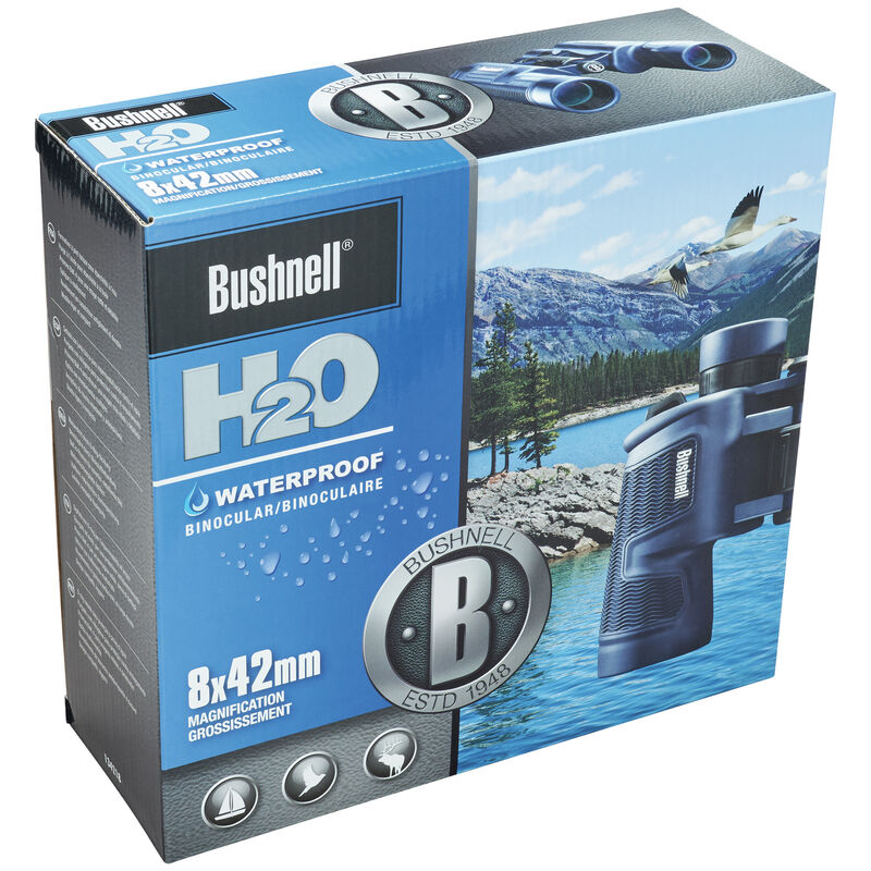 Bushnell H2O 8X42Mm Dark Blue Porro WP/FP Twist Up Eyecups Binoculars by Bushnell | campsifu