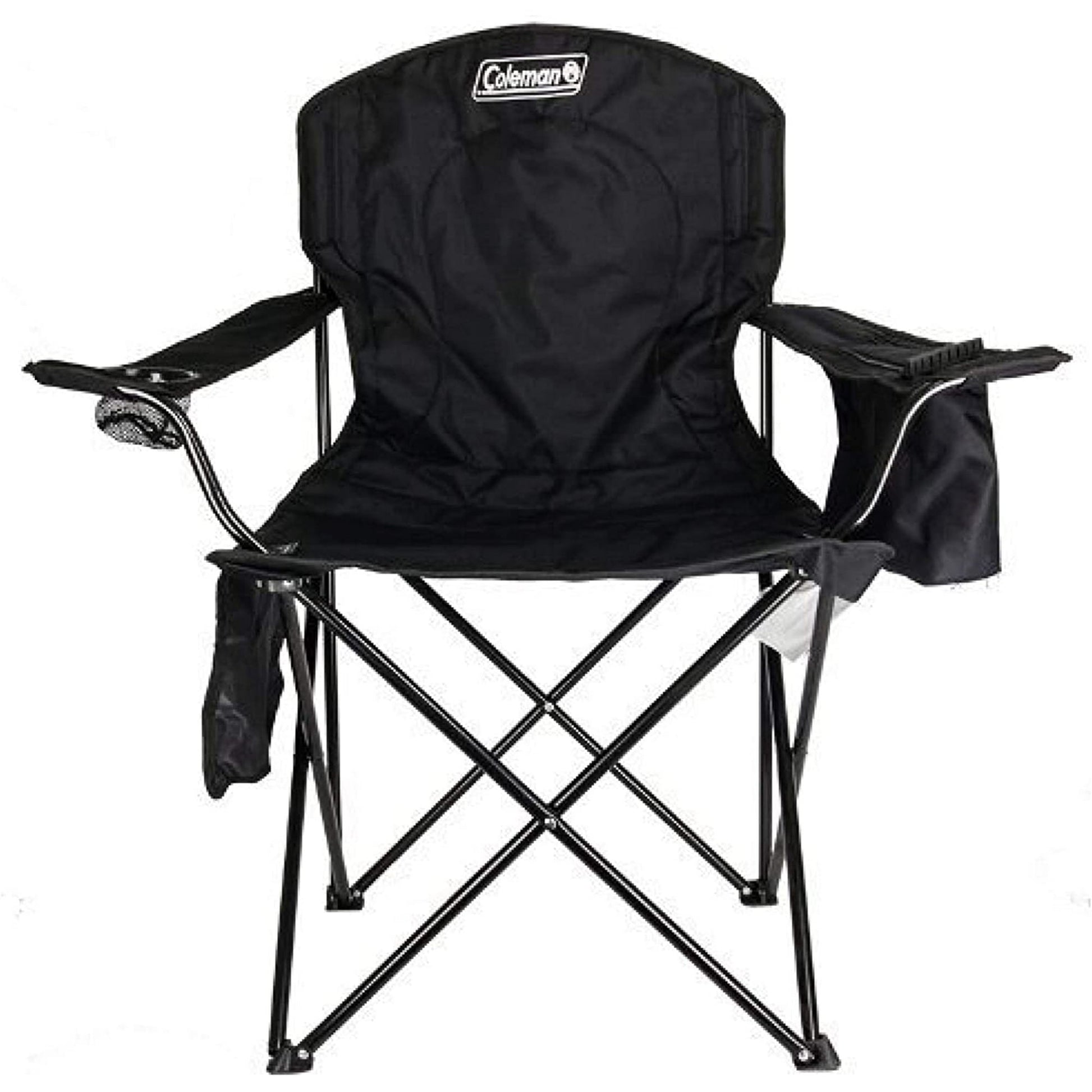 Camping Chair with Built-In 4-Can Cooler, Black Chairs by Coleman | campsifu