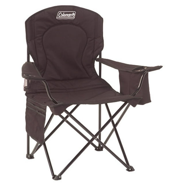 Camping Chair with Built-In 4-Can Cooler, Black Chairs by Coleman | campsifu